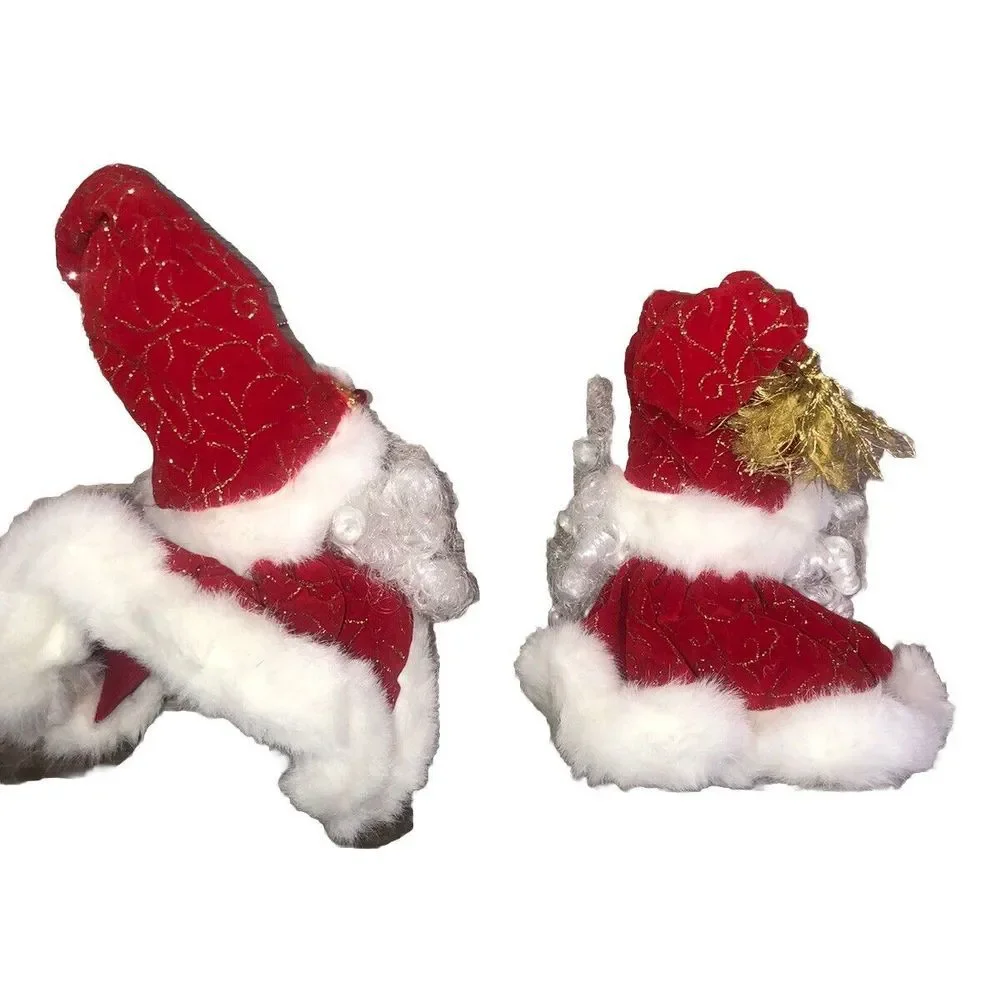 Santa Head Christmas Ornaments‎ EUC Handcrafted Set Of 2 Dillard's 1999 Vintage